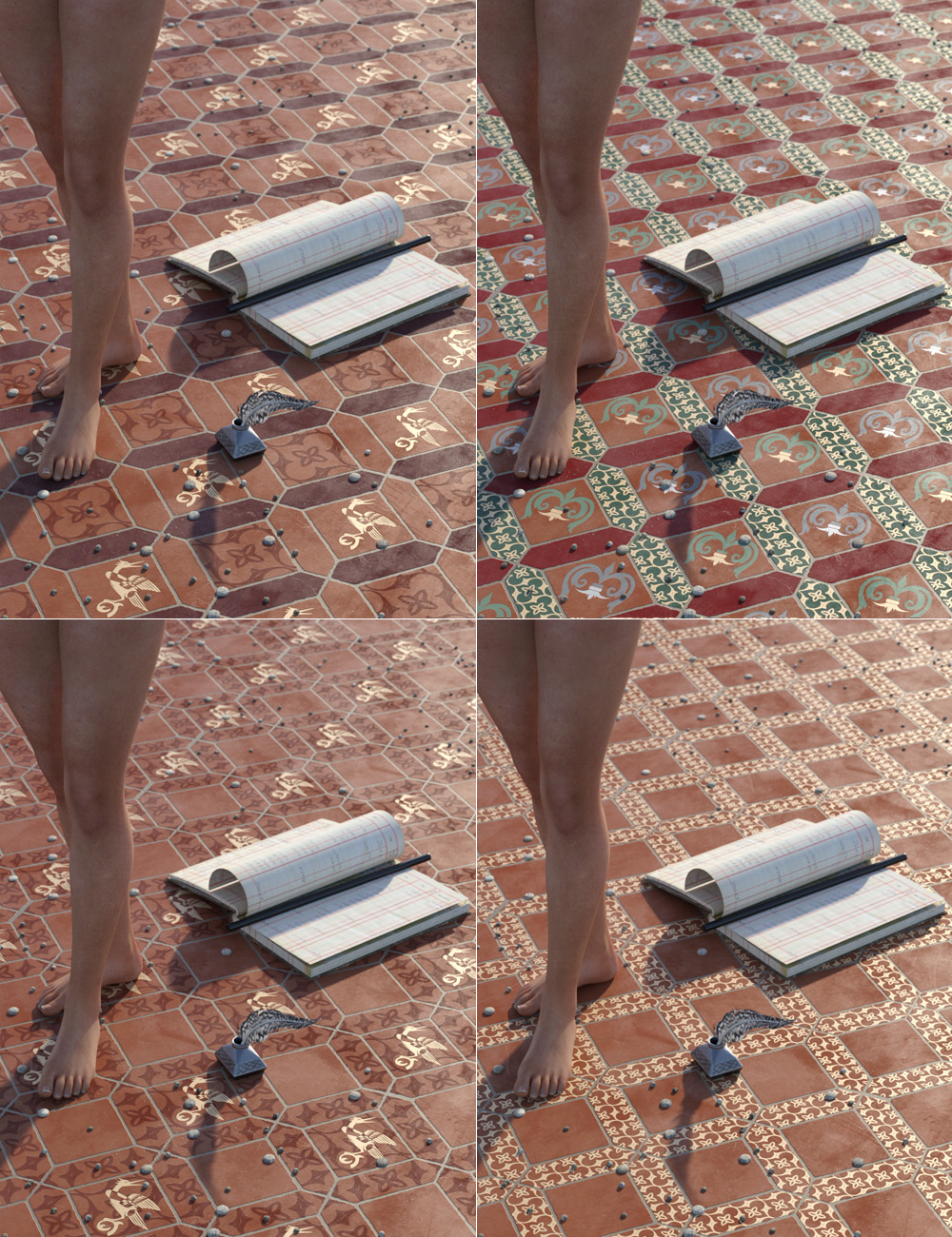 Medieval Inspired Floor Tile Shaders Vol 2 by: ForbiddenWhispers, 3D Models by Daz 3D