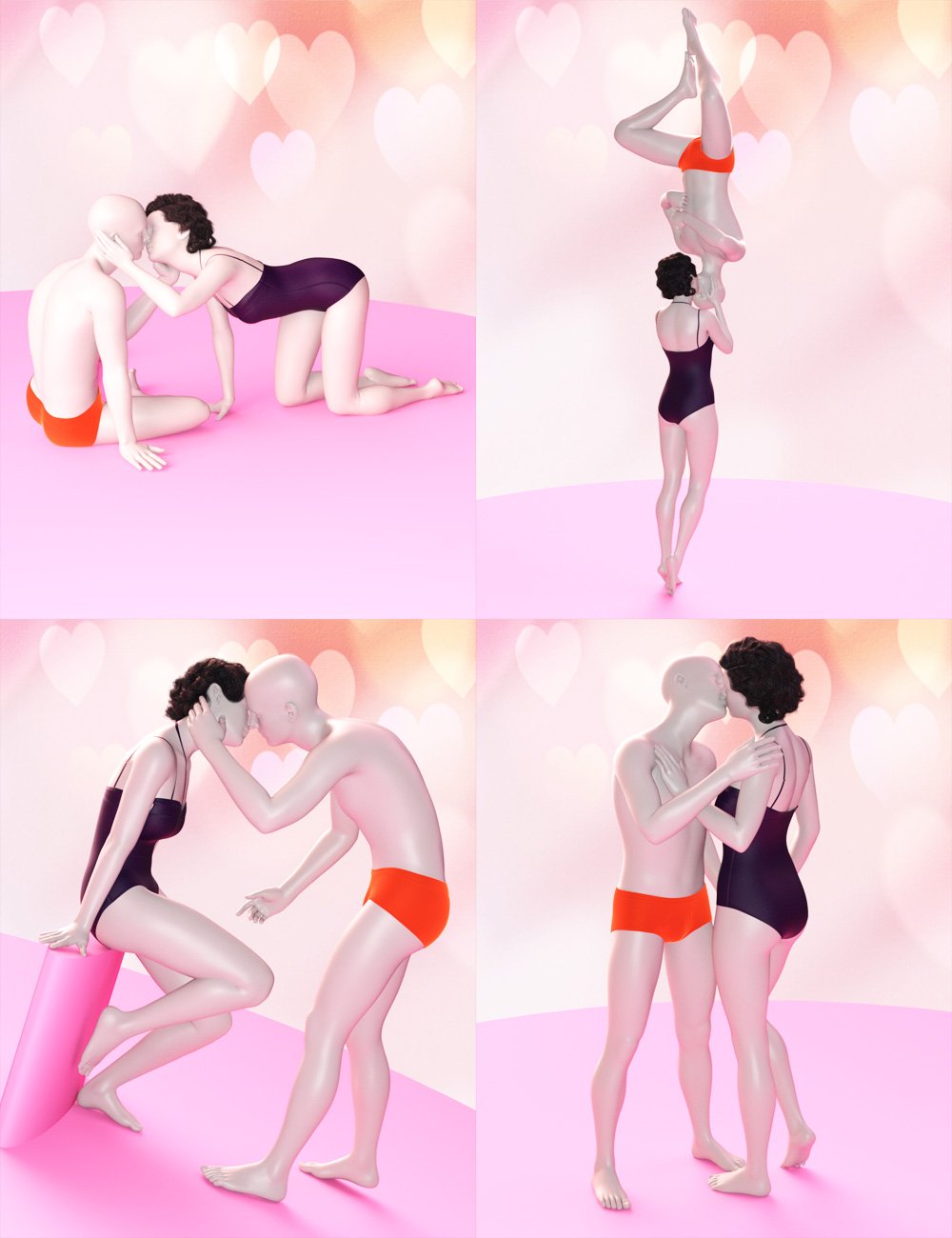 Kiss the Girl Poses for Genesis 3 and 8 by: Muscleman, 3D Models by Daz 3D