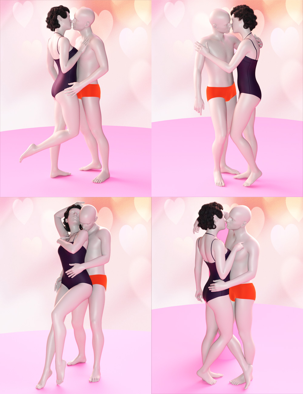 Kiss the Girl Poses for Genesis 3 and 8 by: Muscleman, 3D Models by Daz 3D
