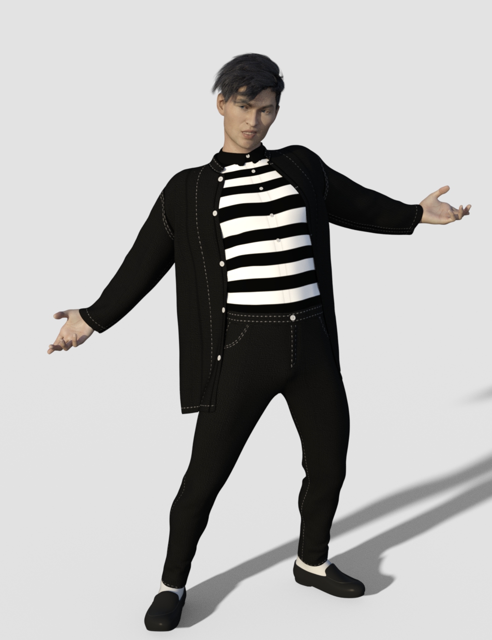 dForce Jailhouse Rock Outfit for Genesis 8 Male by: Aave Nainen, 3D Models by Daz 3D