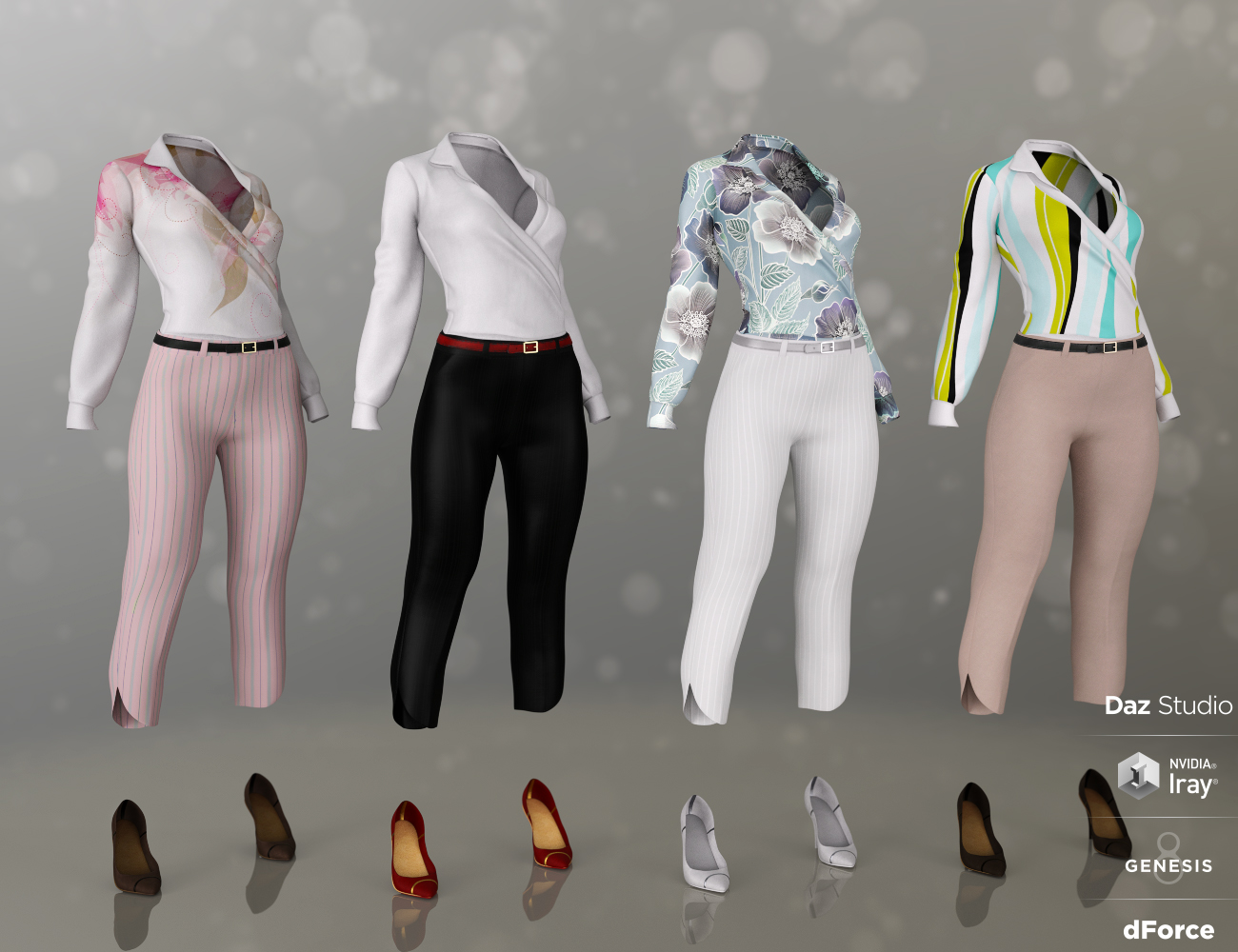 dForce Office Chic Outfit Textures by: Shox-Design, 3D Models by Daz 3D