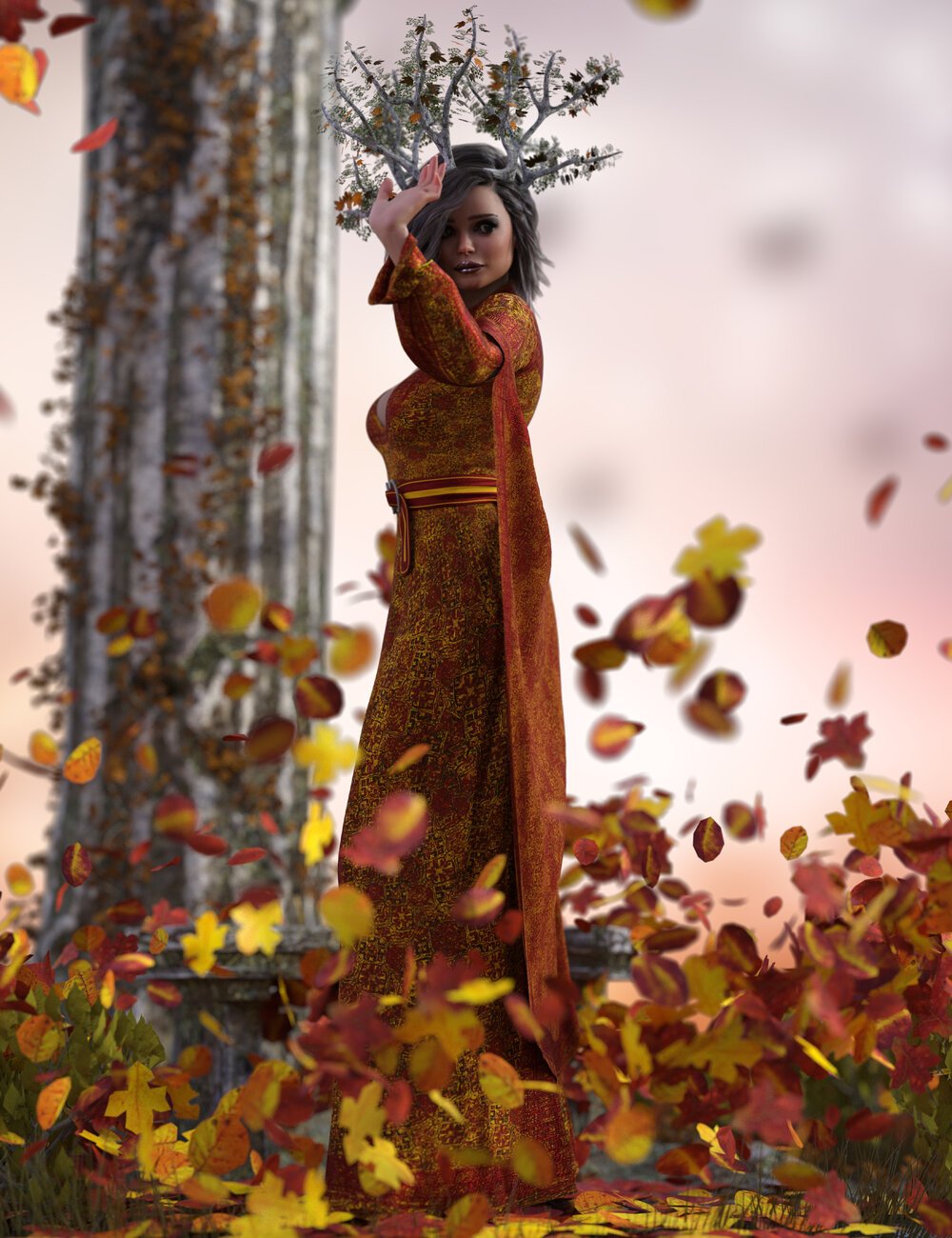 dForce Seasons Maiden Outfit for Genesis 8 Female by: Sixus1 Media, 3D Models by Daz 3D