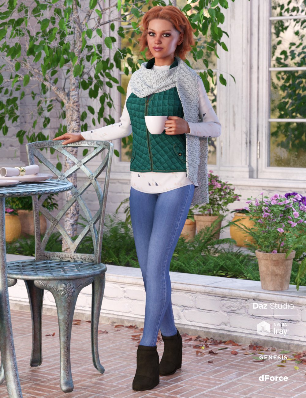 dForce Latte Mornings Outfit Textures by: Sarsa, 3D Models by Daz 3D