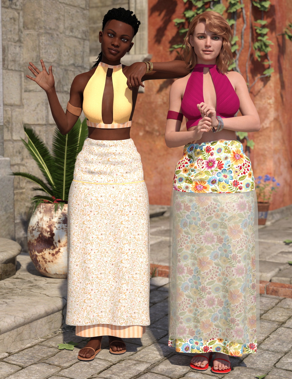 dForce Boho Beautiful Outfit Textures by: Anna Benjamin, 3D Models by Daz 3D