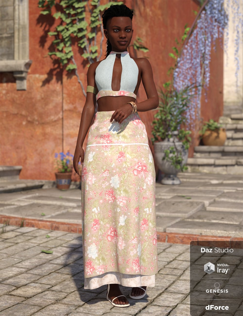 dForce Boho Beautiful Outfit Textures by: Anna Benjamin, 3D Models by Daz 3D