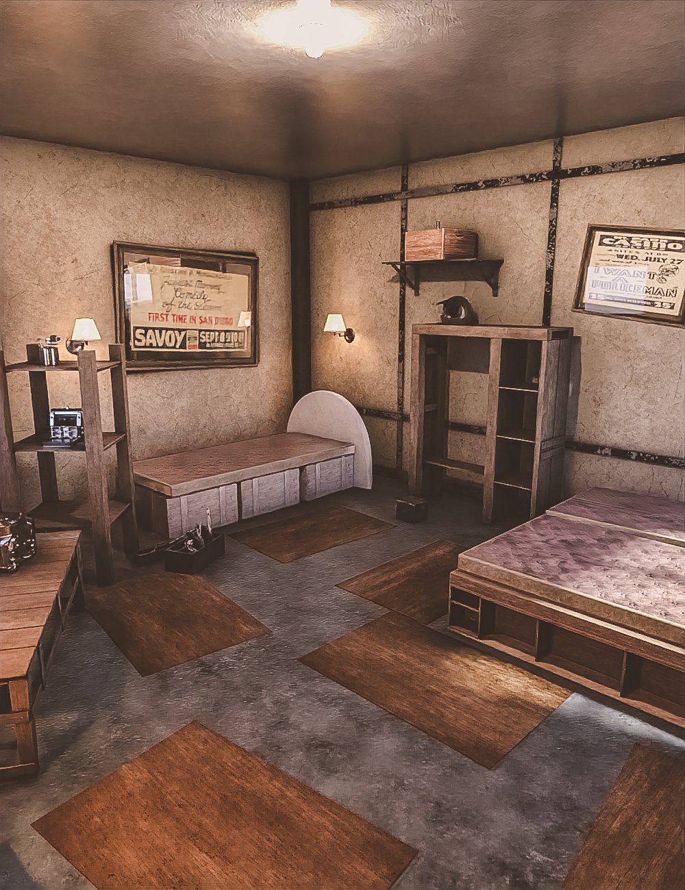 Old Mechanics Bedroom by: clacydarch3d, 3D Models by Daz 3D