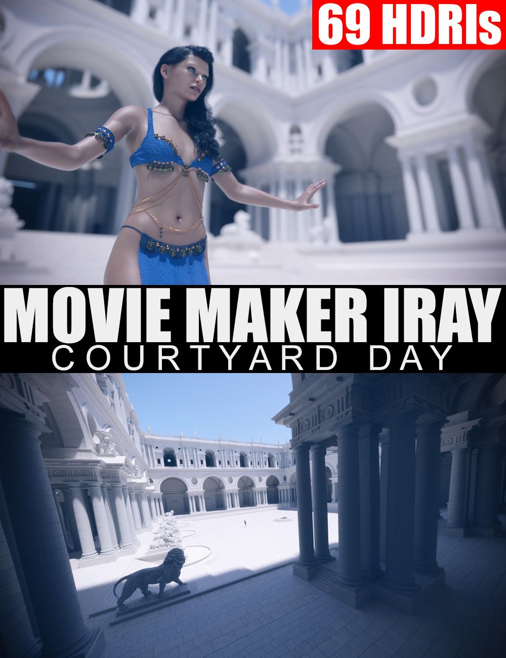 69 HDRIs - Movie Maker Iray - Courtyard Day by: Dreamlight, 3D Models by Daz 3D