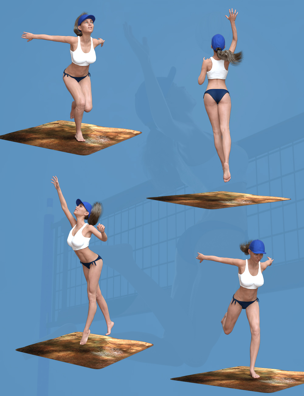 Volleyball Poses for Genesis 8 Female by: Ensary, 3D Models by Daz 3D
