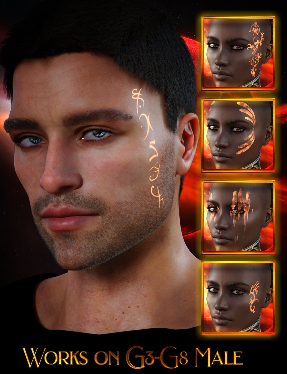 Fire Walk LIE Tattoos Fire Walk LIE Tattoos by: gypsyangel, 3D Models by Daz 3D
