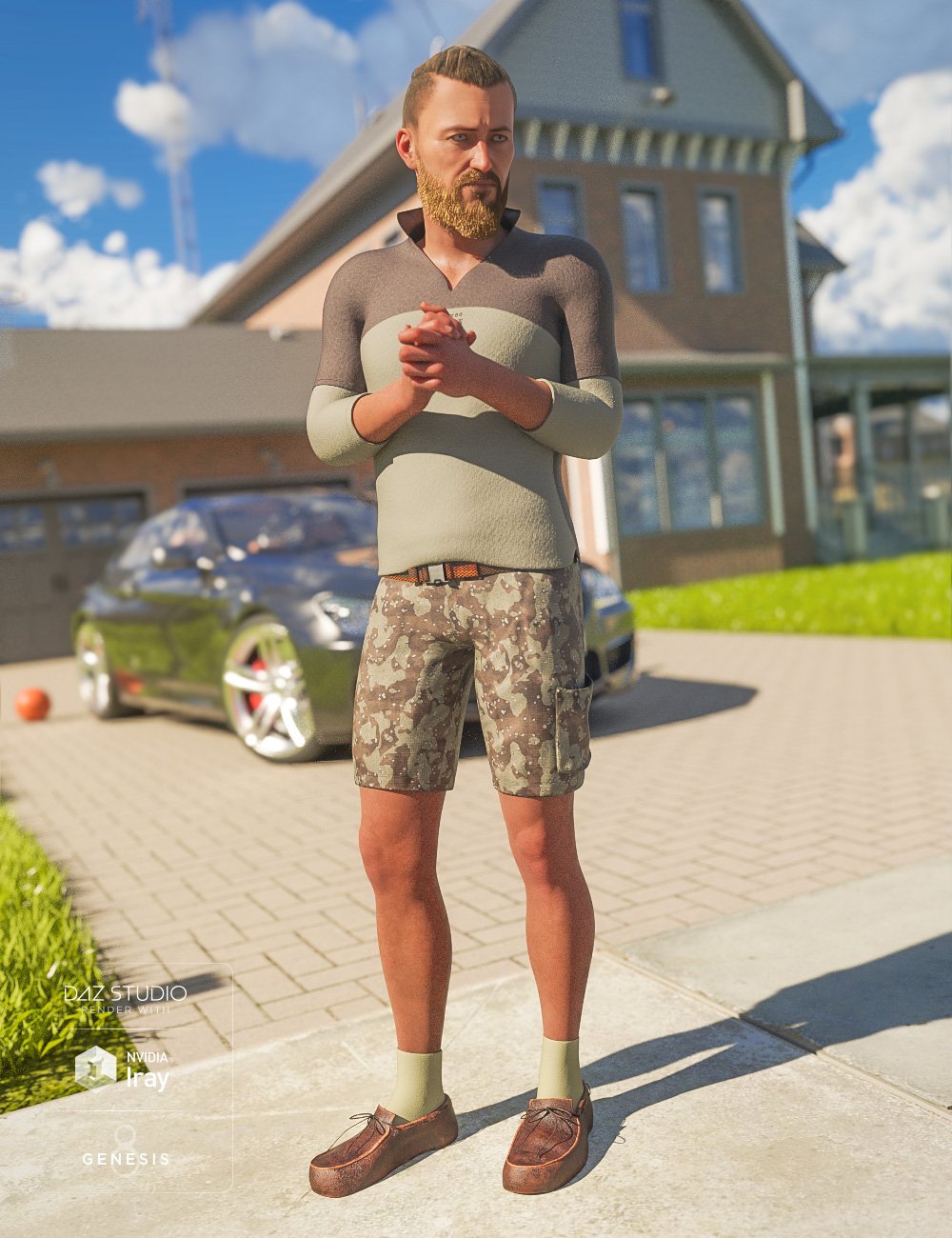 Casual Guy for Genesis 8 Male(s) by: Bluebird 3dMoonscape GraphicsRavenhairSade, 3D Models by Daz 3D