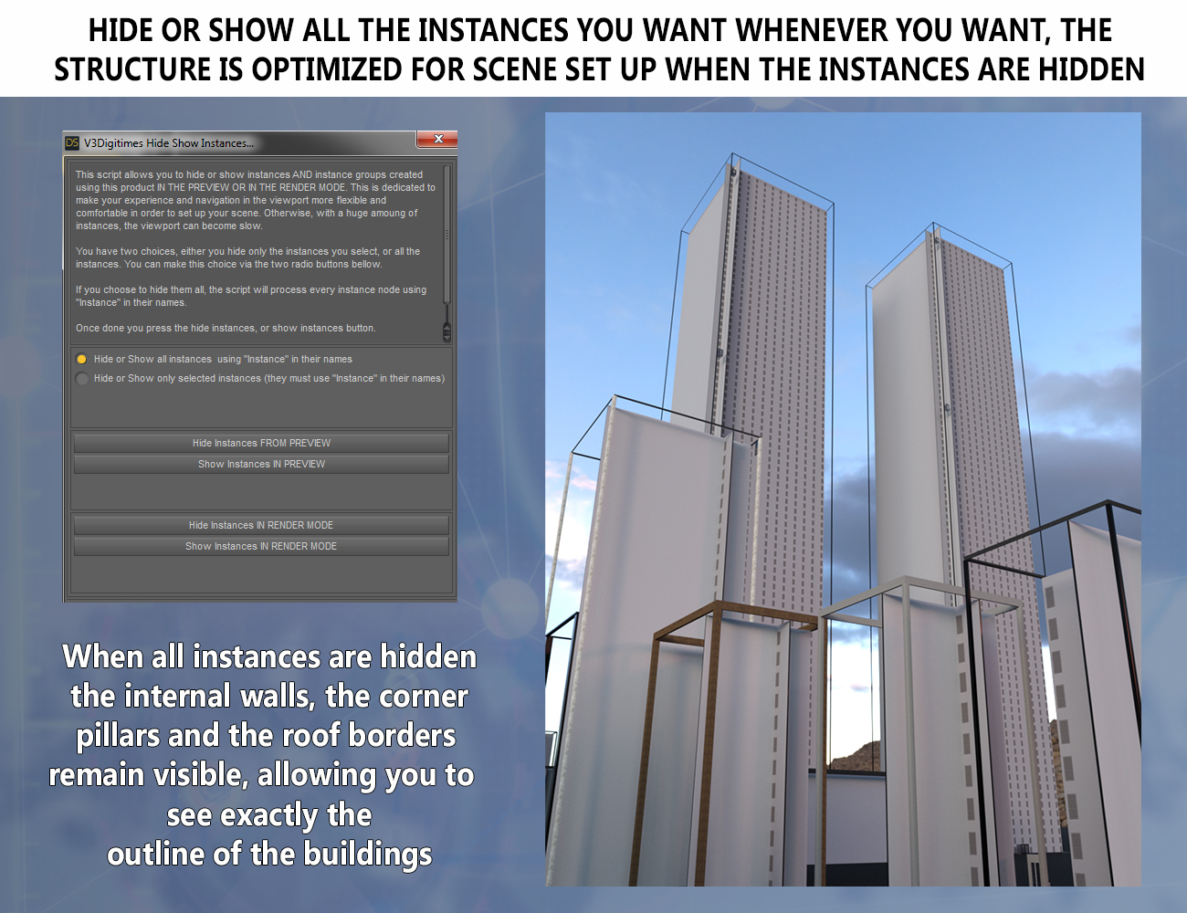 V3Digitimes Buildings and Skyscrapers Generator Vol. 1 by: V3Digitimes, 3D Models by Daz 3D
