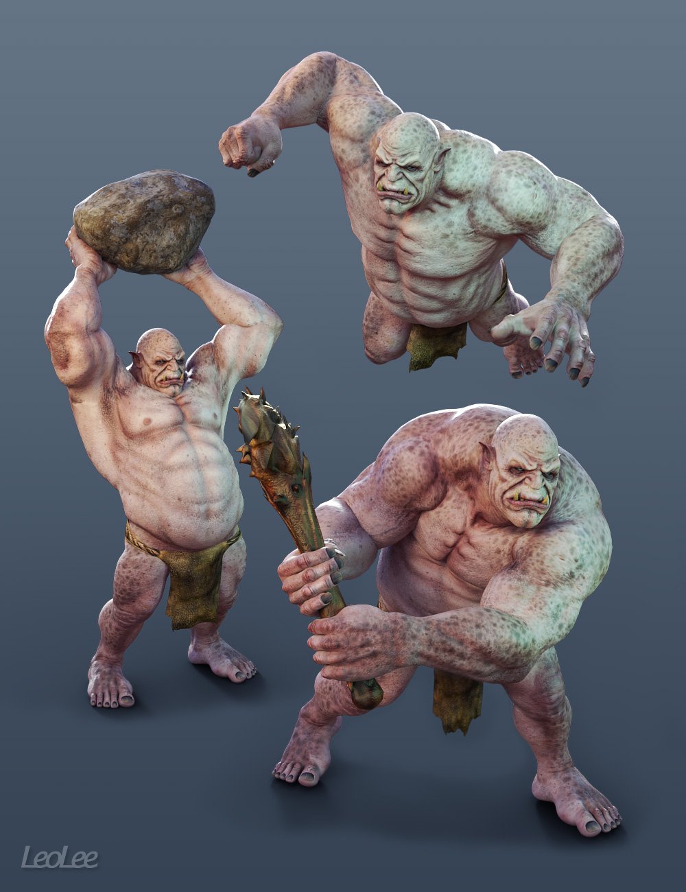 Fighting Poses for Ogre HD by: Leo Lee, 3D Models by Daz 3D