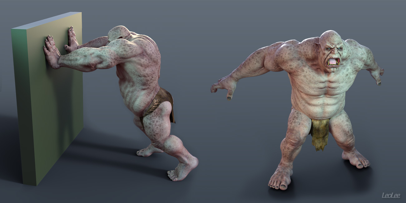 Fighting Poses for Ogre HD by: Leo Lee, 3D Models by Daz 3D