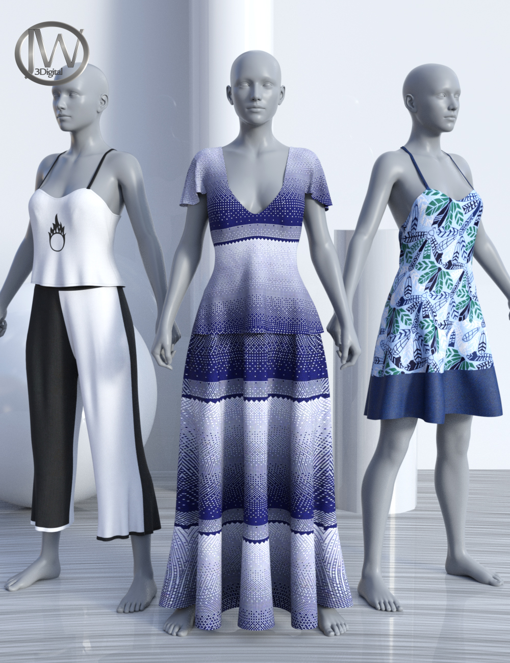 dForce JW Clothes Pack 2 for Genesis 8 Female(s) by: JWolf, 3D Models by Daz 3D