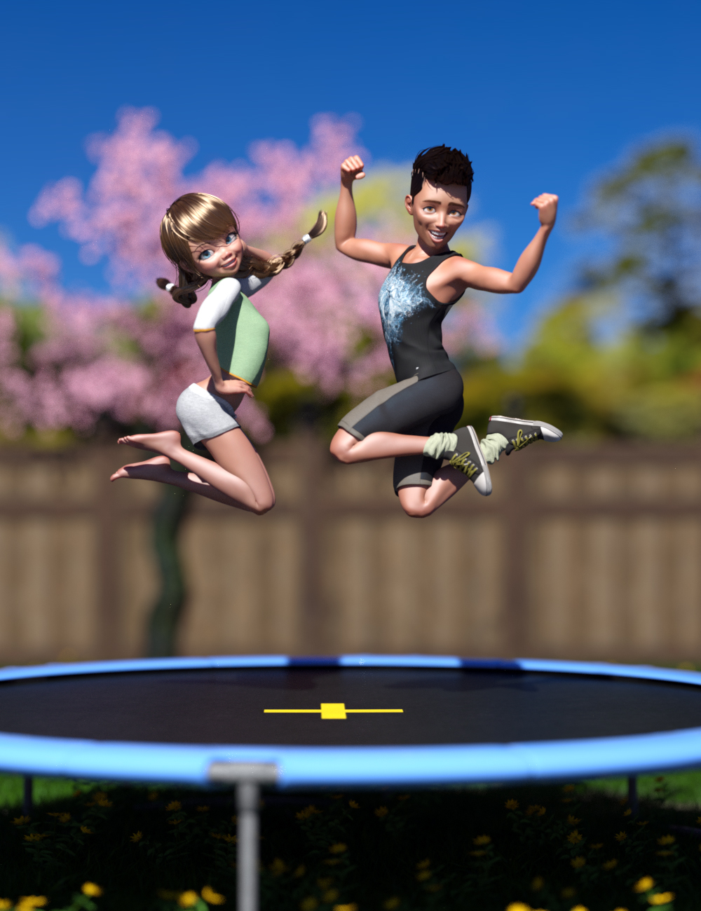 IGD Motion Series: Jump Poses for Genesis 3 and 8 by: Islandgirl, 3D Models by Daz 3D