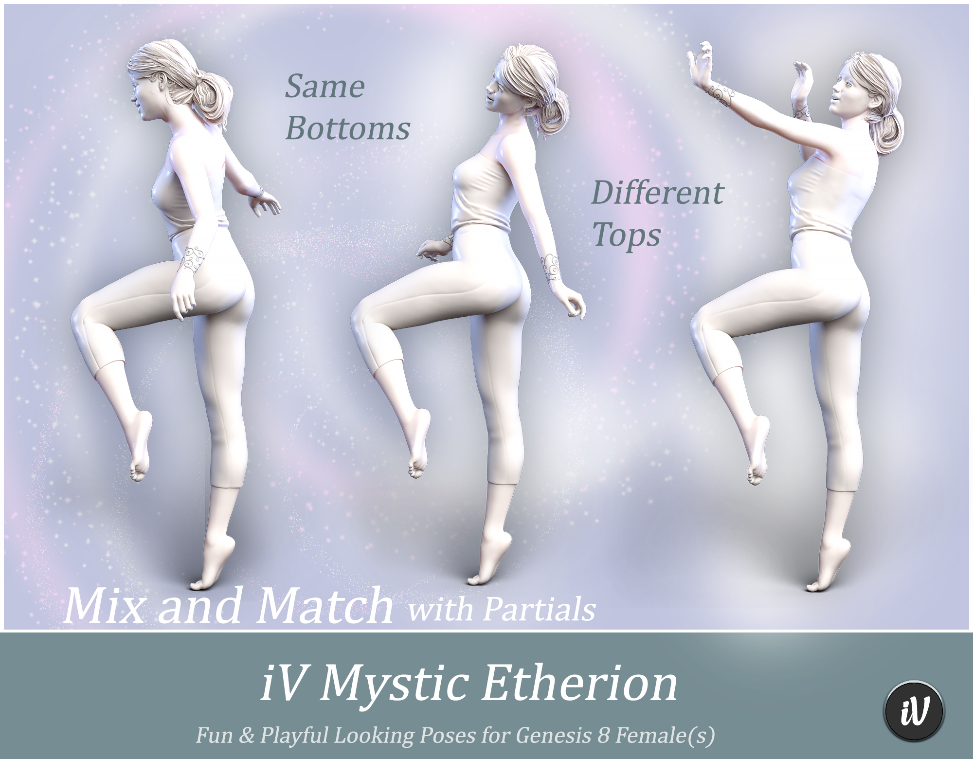 iV Mythic Etherion Pose Collection For Genesis 8 Female(s) by: i3D_Lotus, 3D Models by Daz 3D