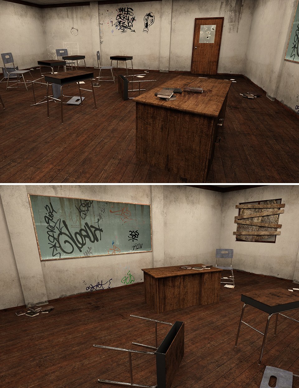 Abandoned Classroom Abandoned Classroom by: , 3D Models by Daz 3D