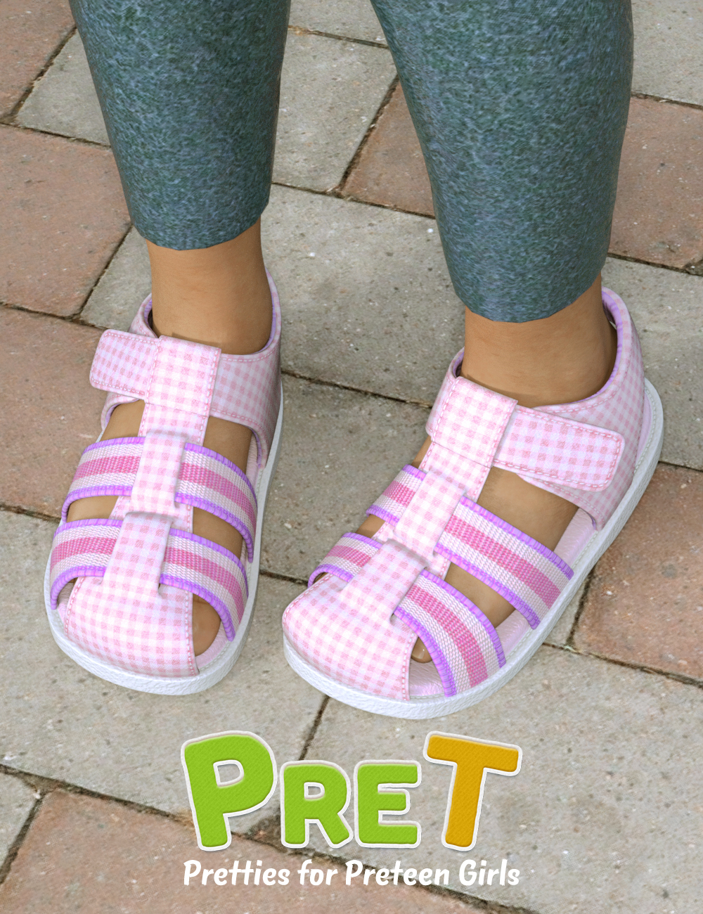 PreT Girls Sandals by: elleque, 3D Models by Daz 3D