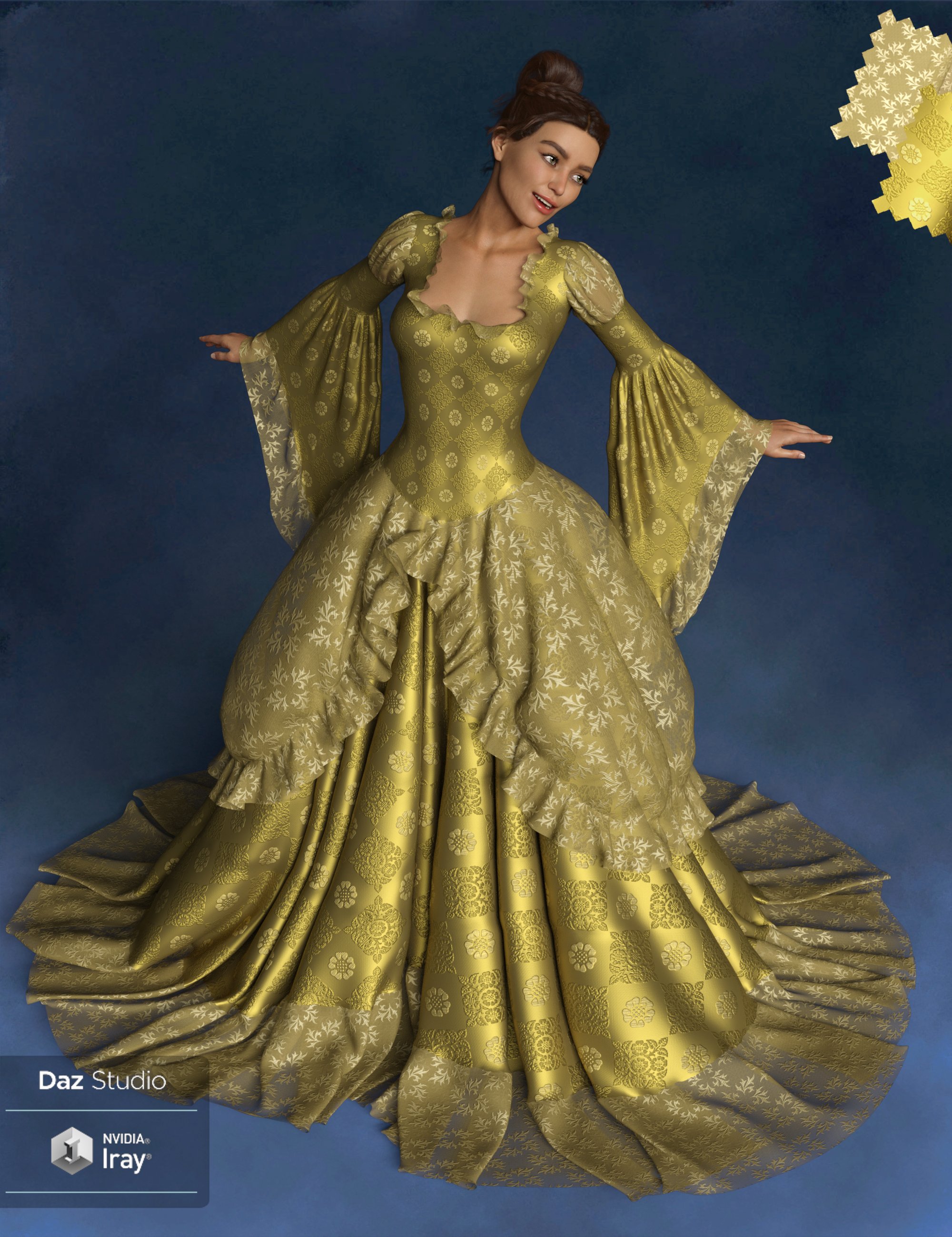 Regal Romance: Historical Pattern Iray Shader Presets | Daz 3D