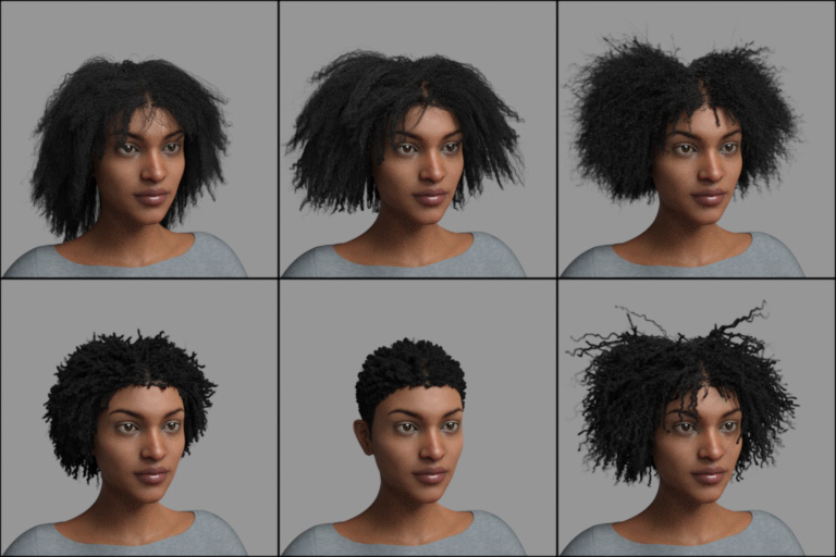 dForce Oso Textured Hair for Genesis 8 Female Addon 1 by: Oso3D, 3D Models by Daz 3D
