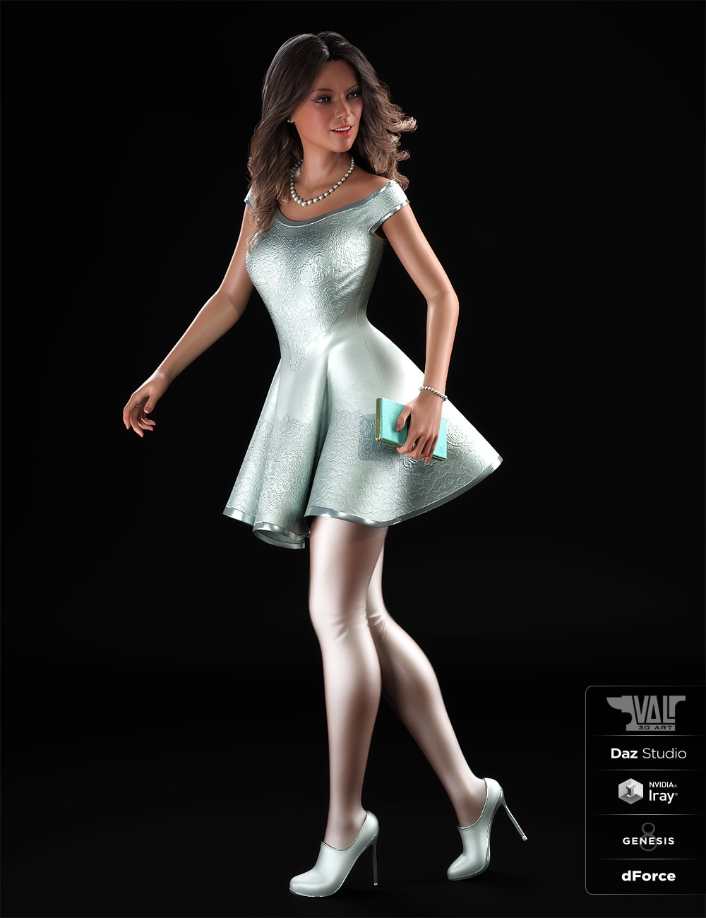 dForce The One I Love Outfit for Genesis 8 Female(s) by: Val3dart, 3D Models by Daz 3D