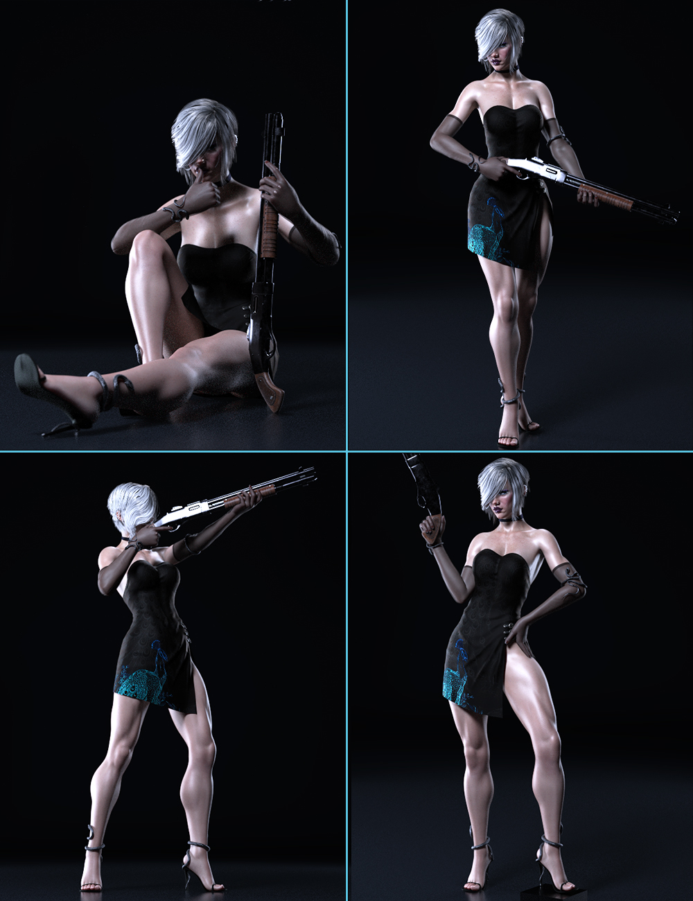 Mrs. Shotgun Poses and Prop for Genesis 8 Female by: 3D Sugar, 3D Models by Daz 3D