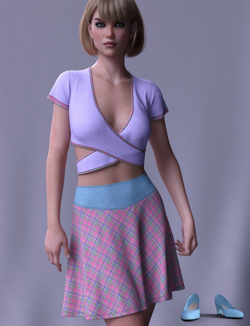 dForce Brazen Charm Outfit for Genesis 8 Female(s) by: Leviathan, 3D Models by Daz 3D