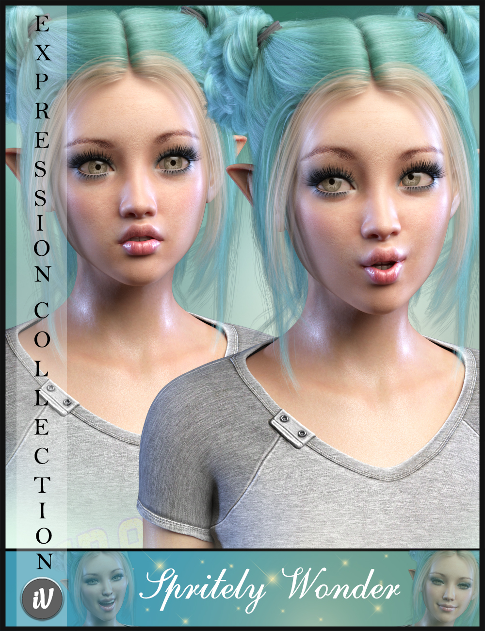 iV Sprightly Wonder Expressions For Genesis 8 Female(s) by: i3D_LotusValery3D, 3D Models by Daz 3D