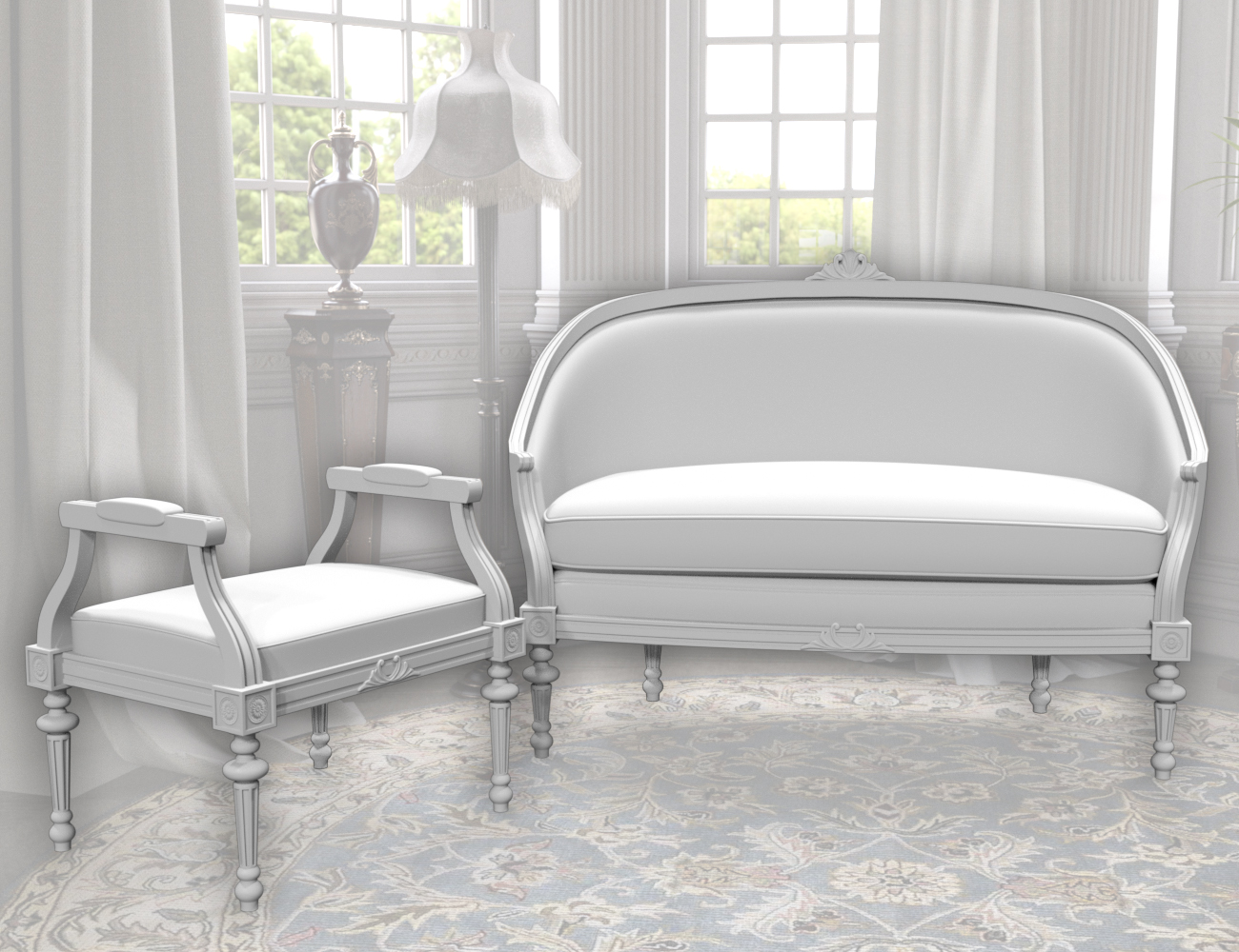 Vintage Furniture Iray by: LaurieS, 3D Models by Daz 3D