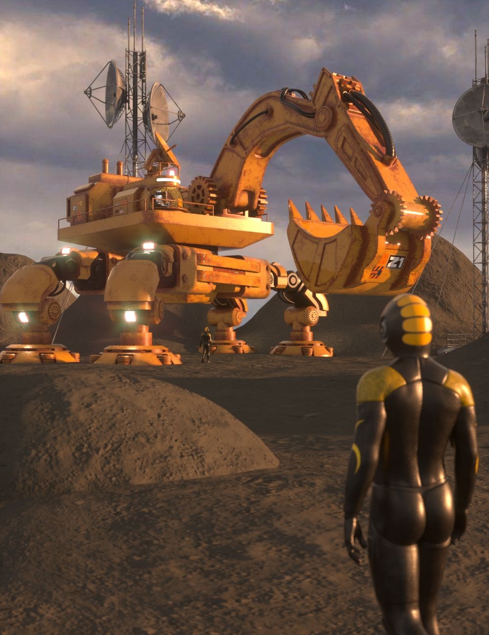 Sci-Fi Excavator by: AcharyaPolina, 3D Models by Daz 3D