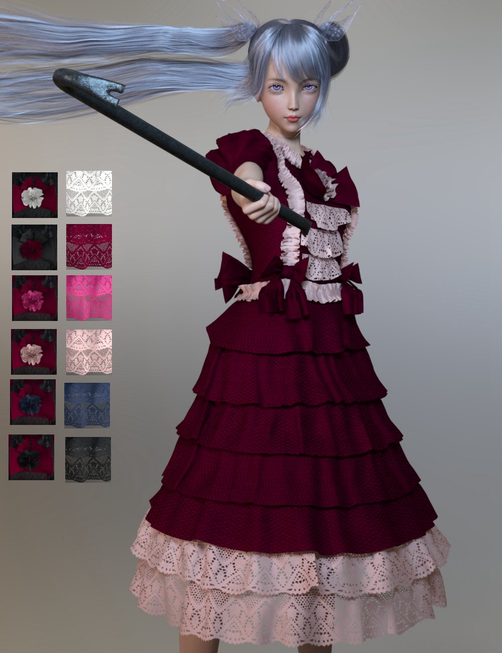 dForce Princess Dress for Genesis 8 Female(s) by: Ergou, 3D Models by Daz 3D