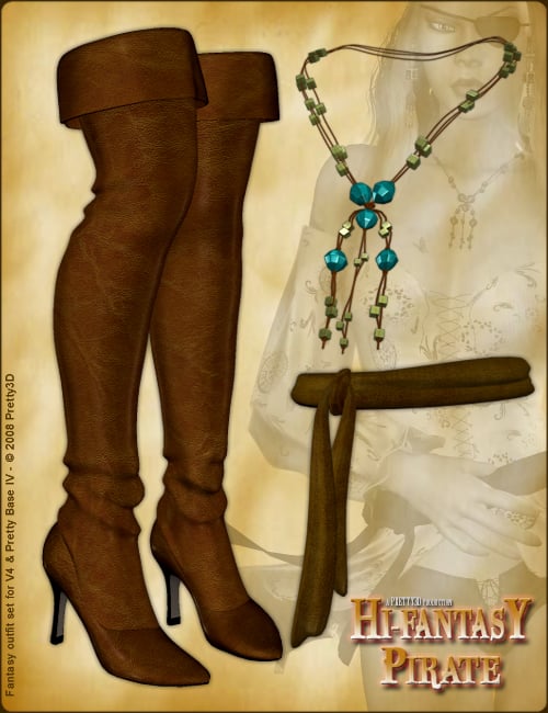 Hi-Fantasy - Pirate for V4 by: Pretty3D, 3D Models by Daz 3D