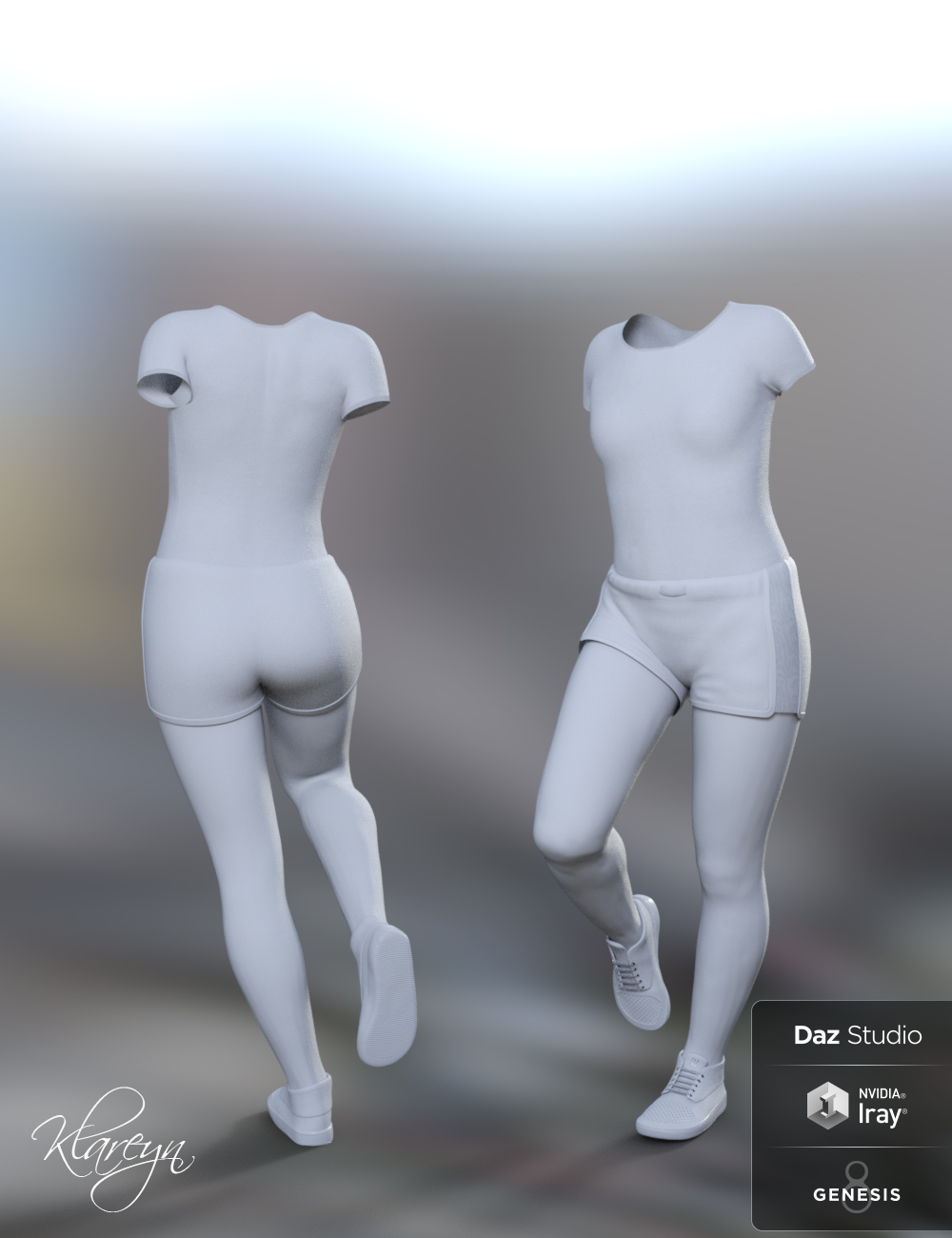 dForce Klareyn Sport Pack for Genesis 8 Female(s) by: 3djoji, 3D Models by Daz 3D