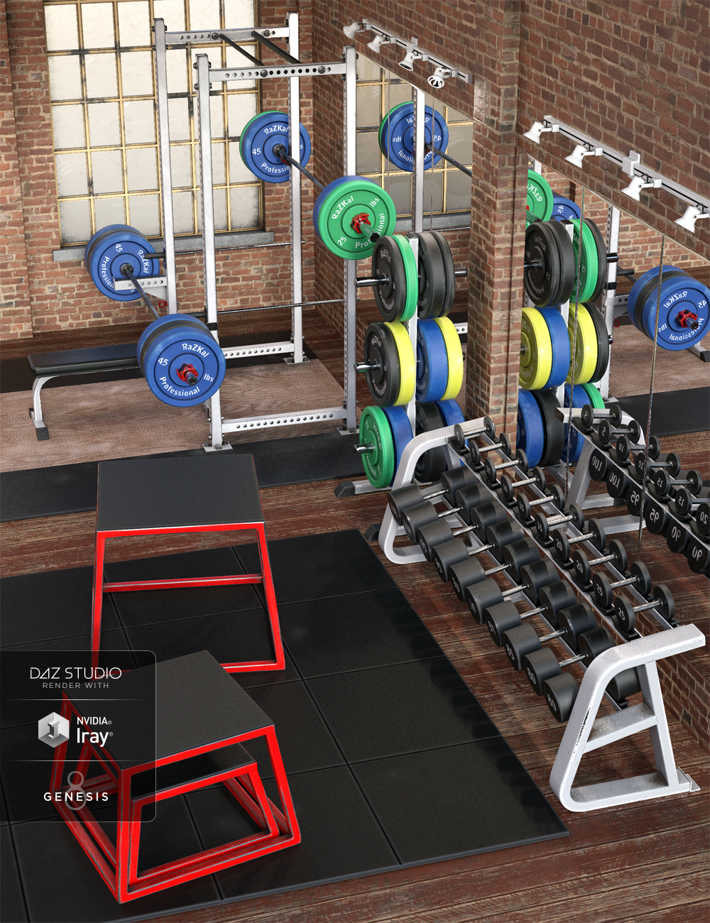 Grunge Gym Props by: Rascal3D, 3D Models by Daz 3D