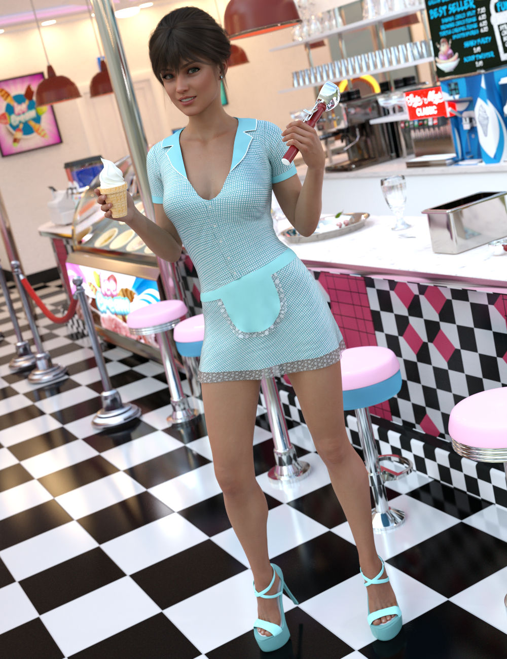 FG Waitress Outfit by: Fugazi1968Ironman, 3D Models by Daz 3D