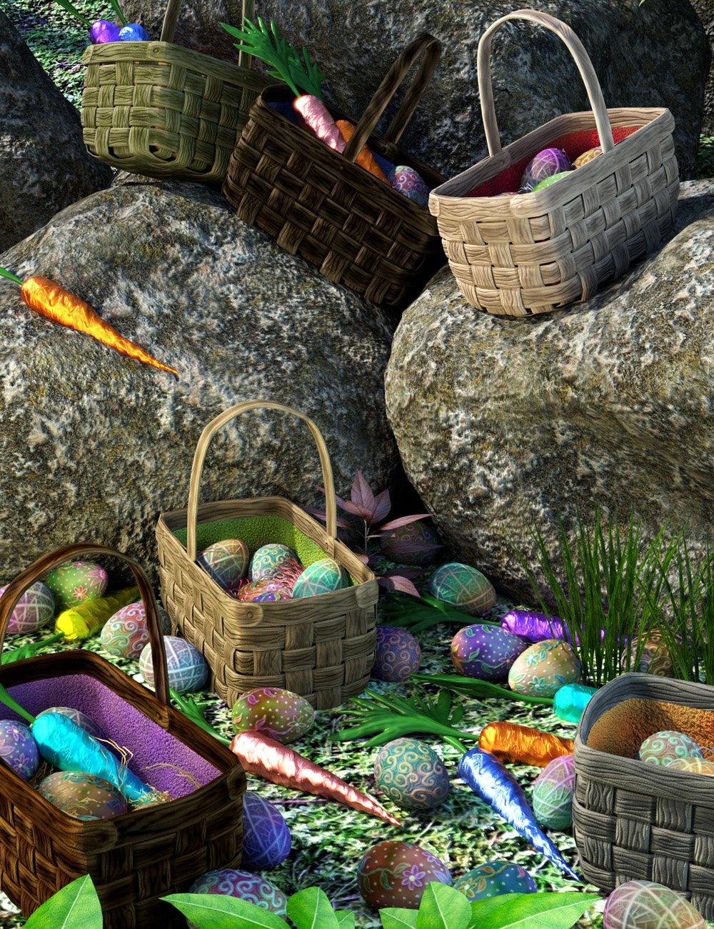 Easter Basket 2020 by: WillDupreMAB, 3D Models by Daz 3D