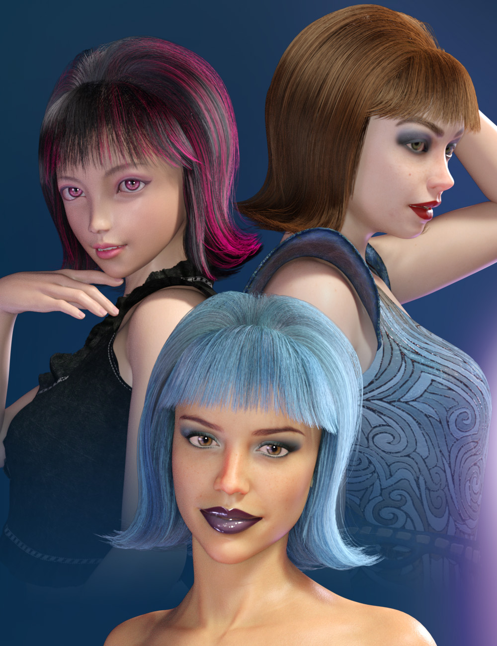 Betty dForce Hair for Genesis 8 Female by: WillDupre, 3D Models by Daz 3D