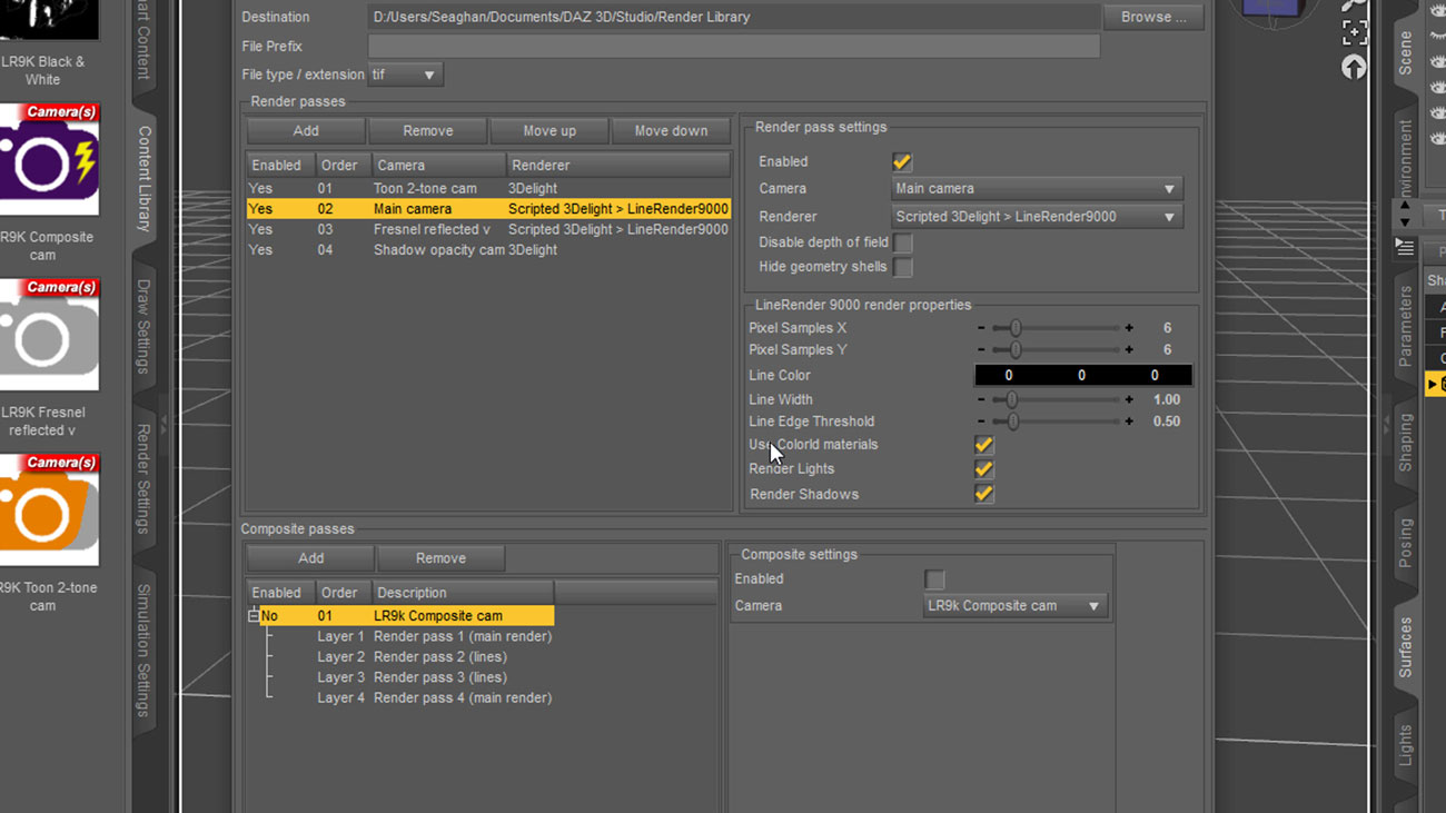 Creating Incredible Line Art with Line Render 9000 : Understanding the LR9K Cameras and Settings Creating Incredible Line Art with Line Render 9000 : Understanding the LR9K Cameras and Settings by: Cgandjigneo, 3D Models by Daz 3D
