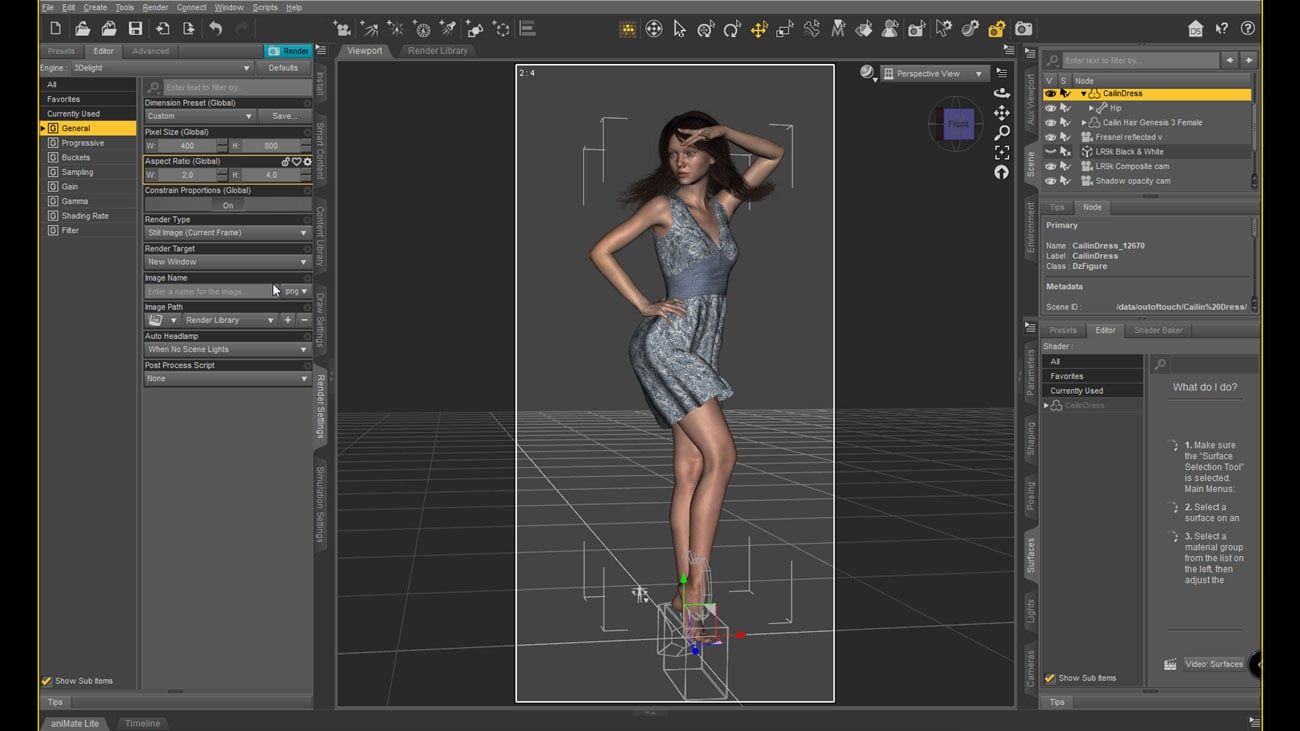 Creating Incredible Line Art with Line Render 9000 : Creating Line Art from People by: Cgandjigneo, 3D Models by Daz 3D