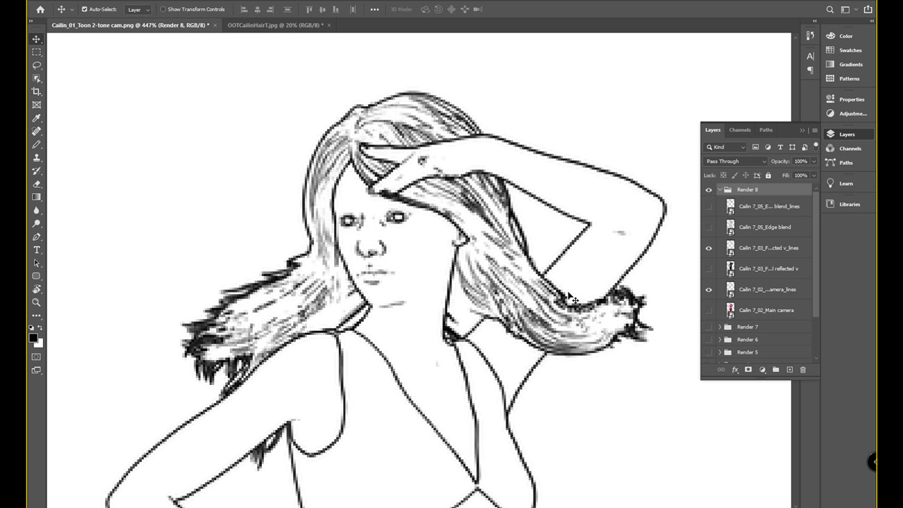 Creating Incredible Line Art with Line Render 9000 : Creating Line Art from People by: Cgandjigneo, 3D Models by Daz 3D
