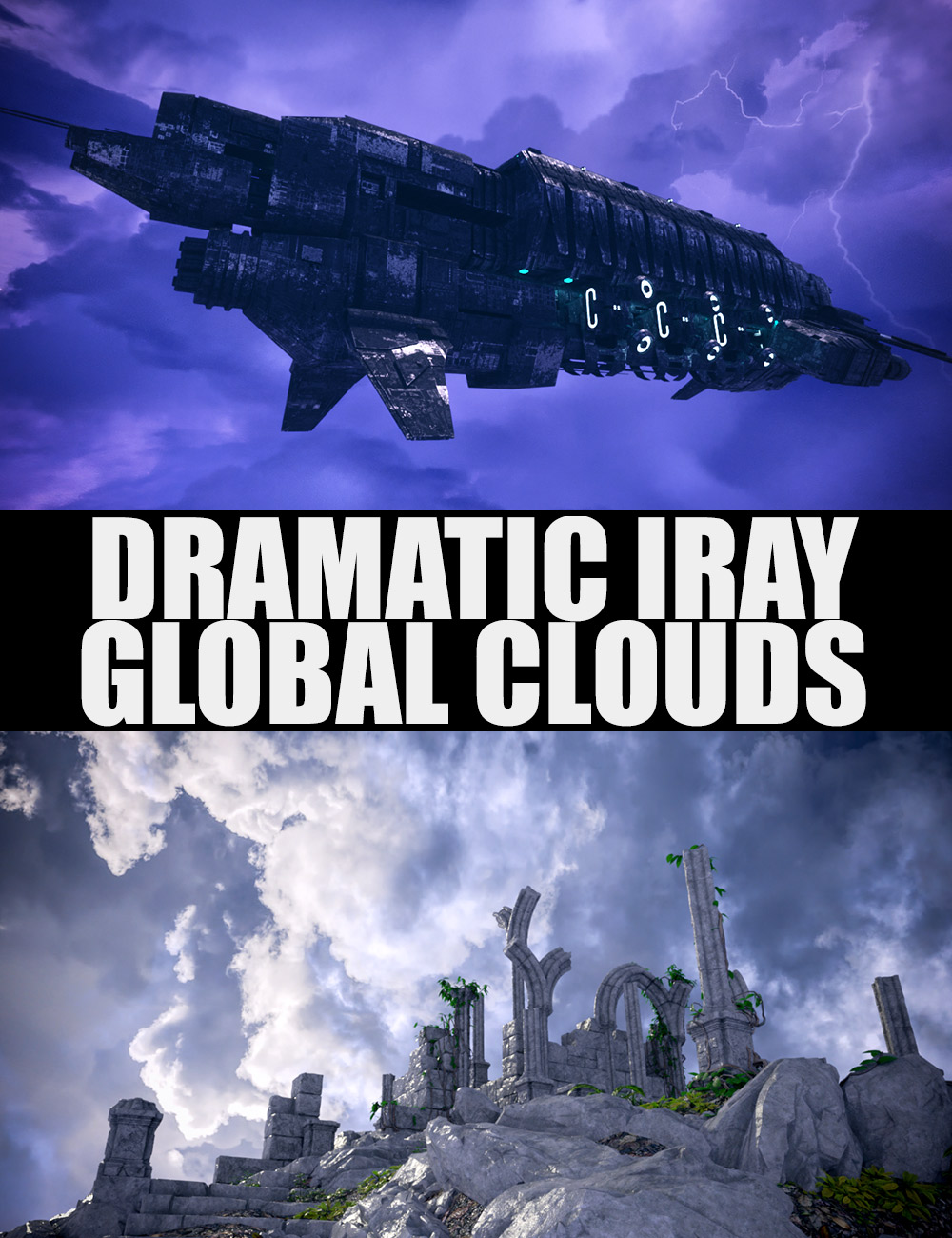 Dramatic Iray Global Clouds by: Dreamlight, 3D Models by Daz 3D