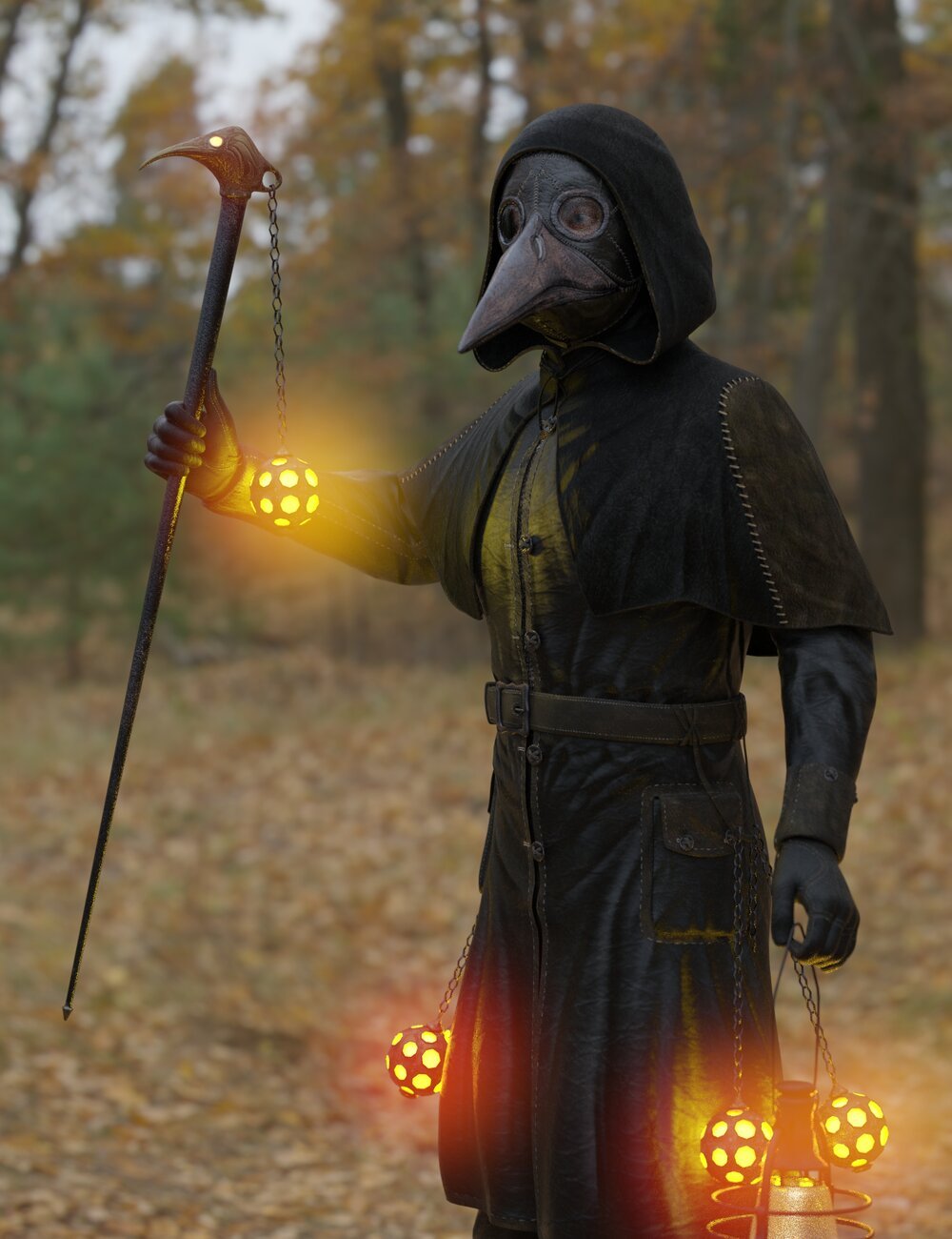 dforce Plague Doctor Clothing, Props and Poses for Genesis 8 Male by: Sixus1 Media, 3D Models by Daz 3D