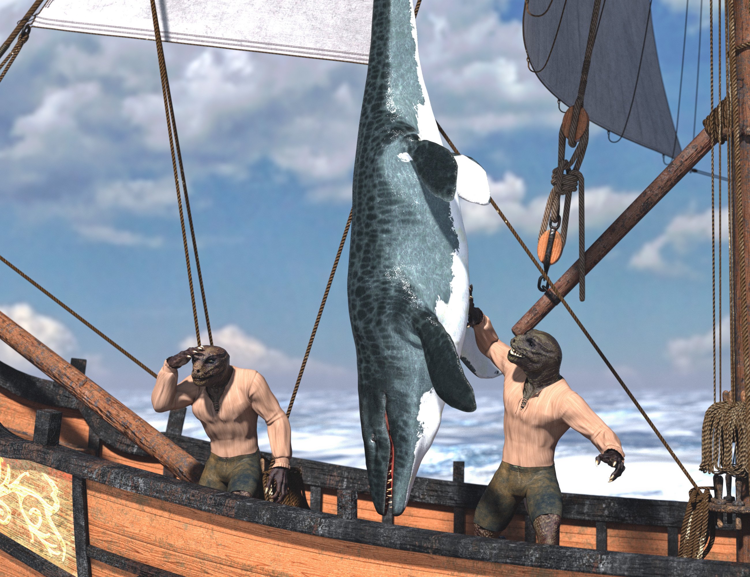 Oso Mosasaur for Daz Dragon 3 by: Oso3D, 3D Models by Daz 3D