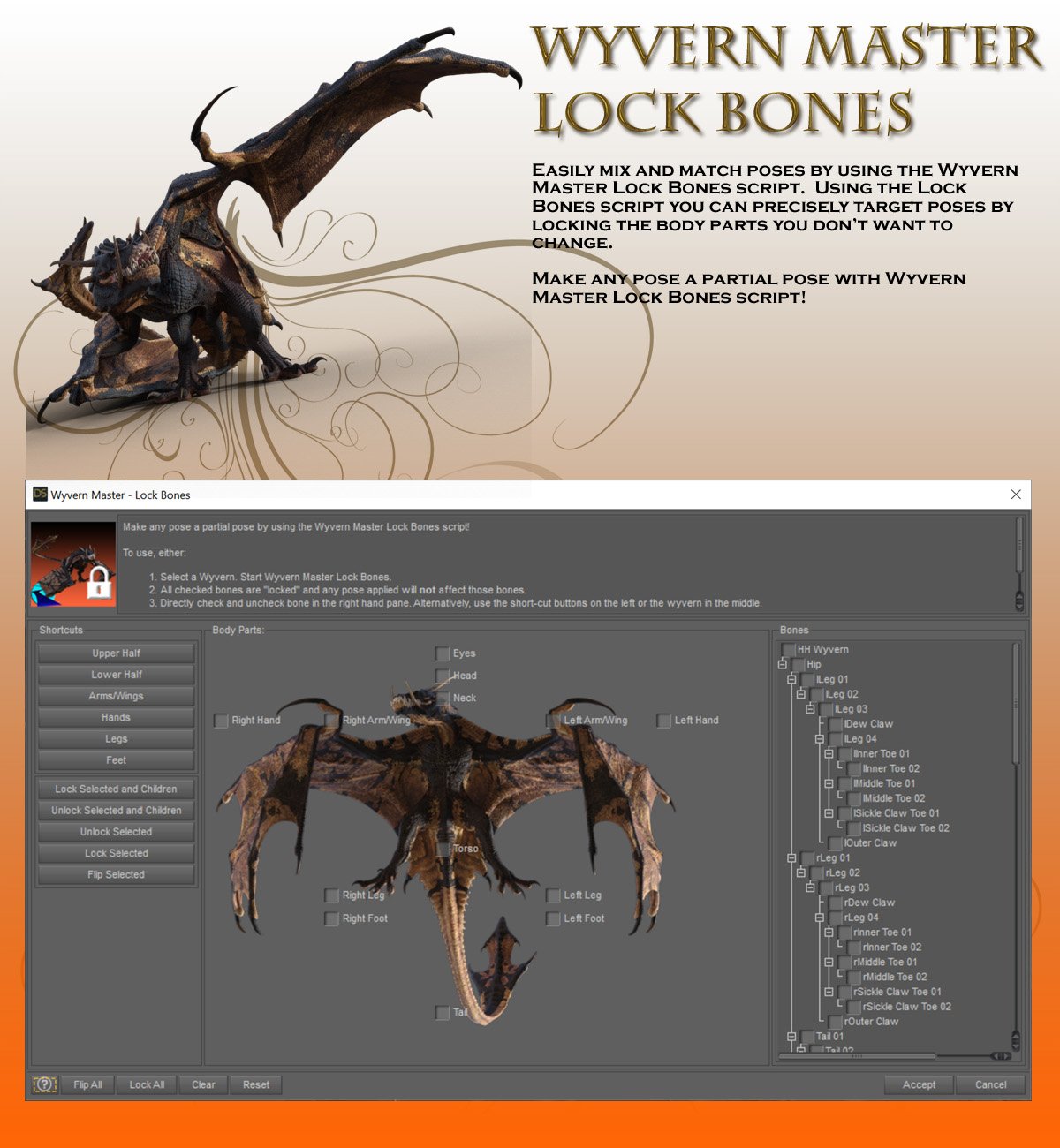 Wyvern Master Pose Control Wyvern Master Pose Control by: RiverSoft Art, 3D Models by Daz 3D