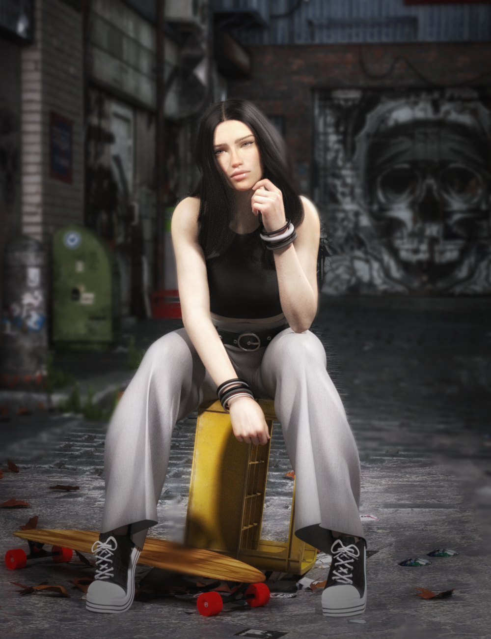 dForce Downtown Attitude for Genesis 8 Female(s) by: CynderBlue, 3D Models by Daz 3D