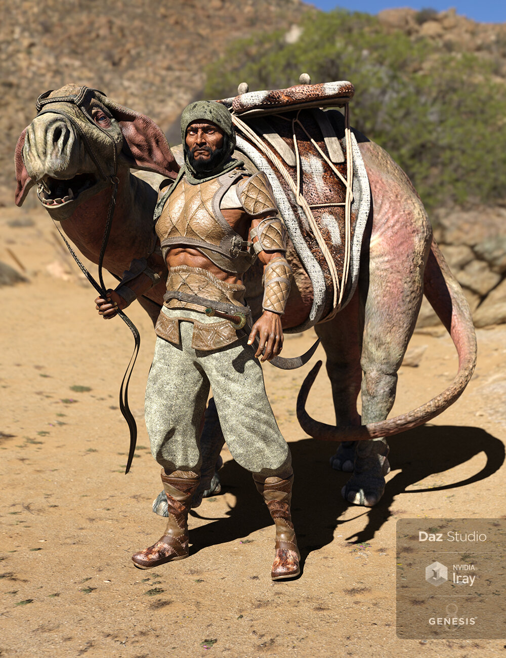 Bedu Desert Warrior Outfit for Genesis 8 Male(s) by: Sixus1 Media, 3D Models by Daz 3D