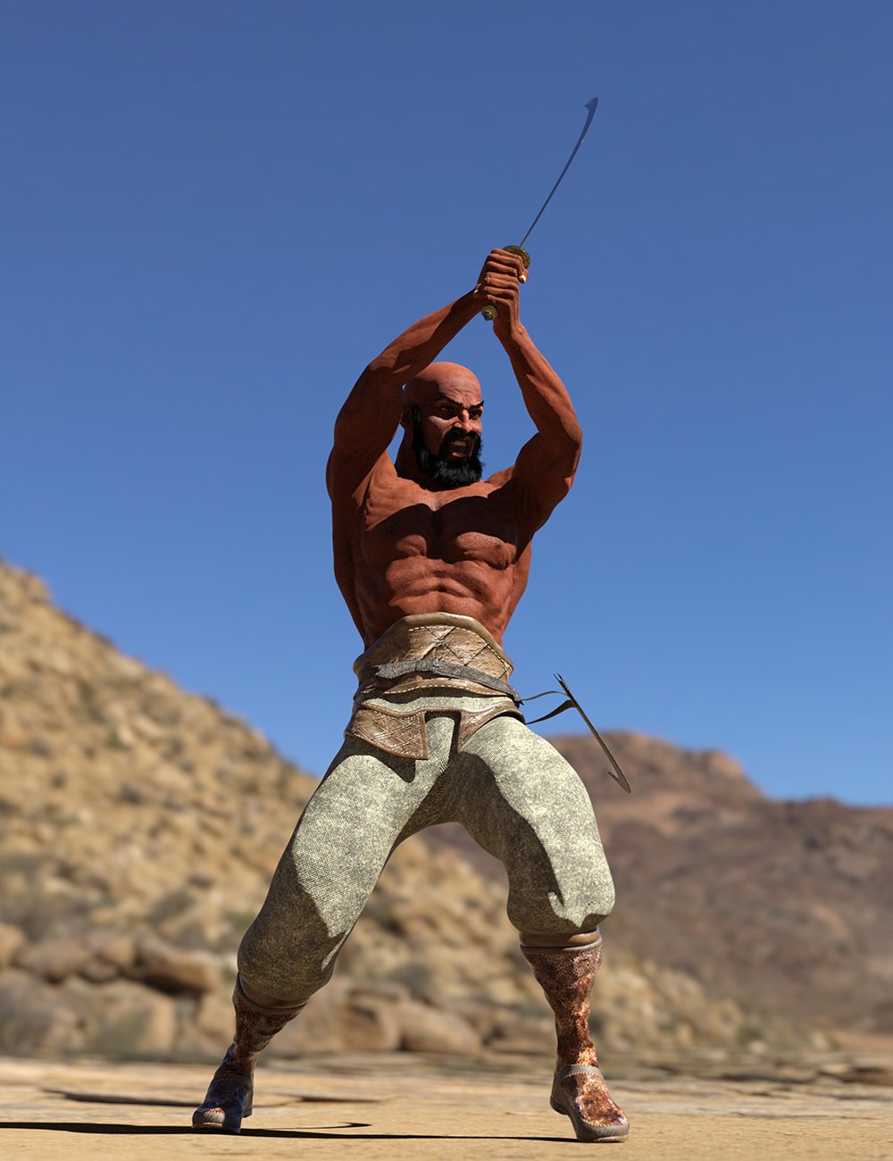 Bedu Desert Warrior Outfit for Genesis 8 Male(s) by: Sixus1 Media, 3D Models by Daz 3D