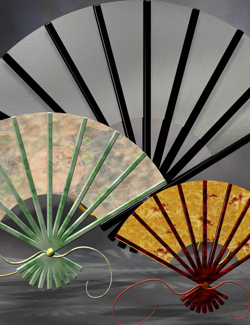 Asian Fan Background Props by: macelene, 3D Models by Daz 3D