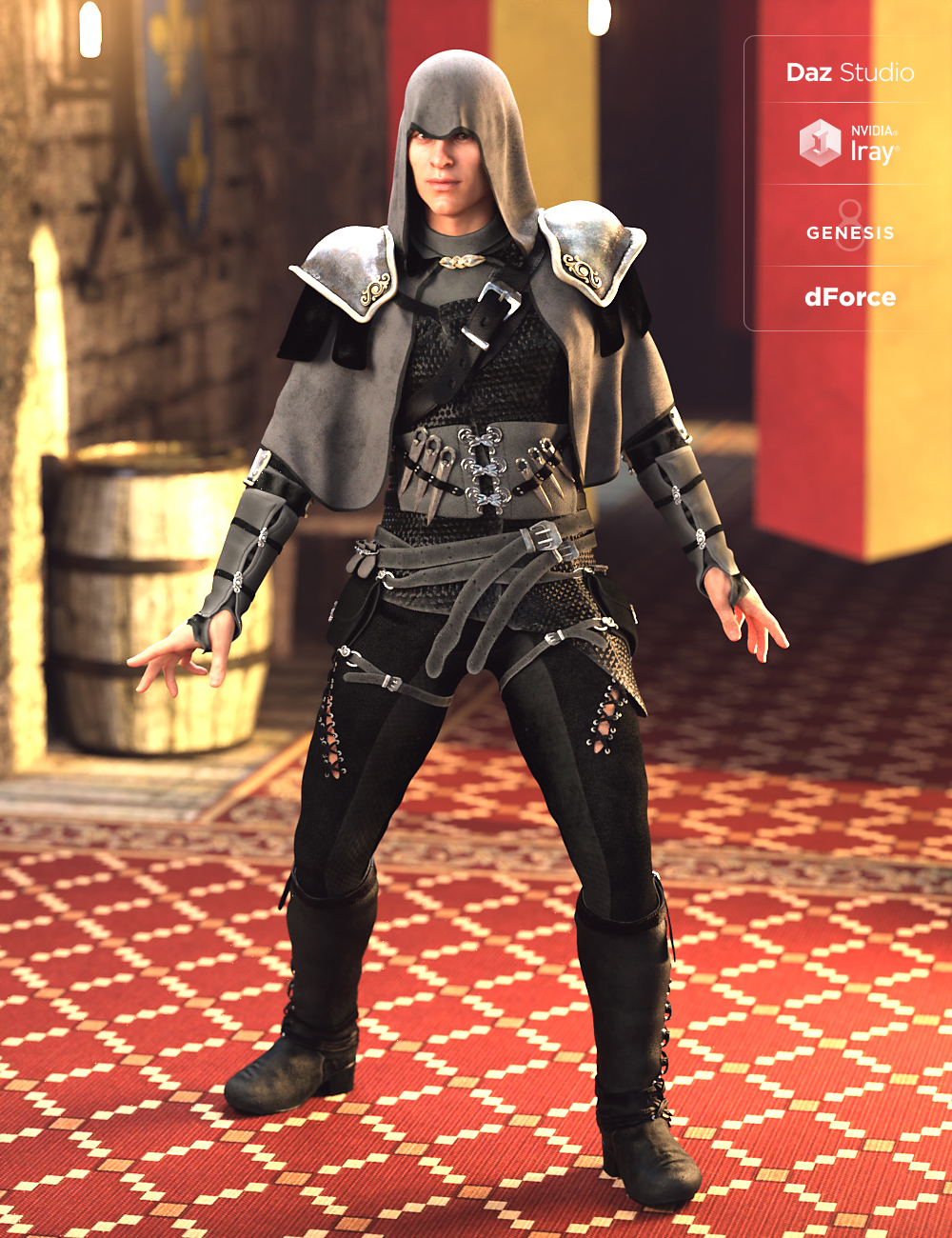Raven Guild Assassin Outfit Textures by: Anna Benjamin, 3D Models by Daz 3D
