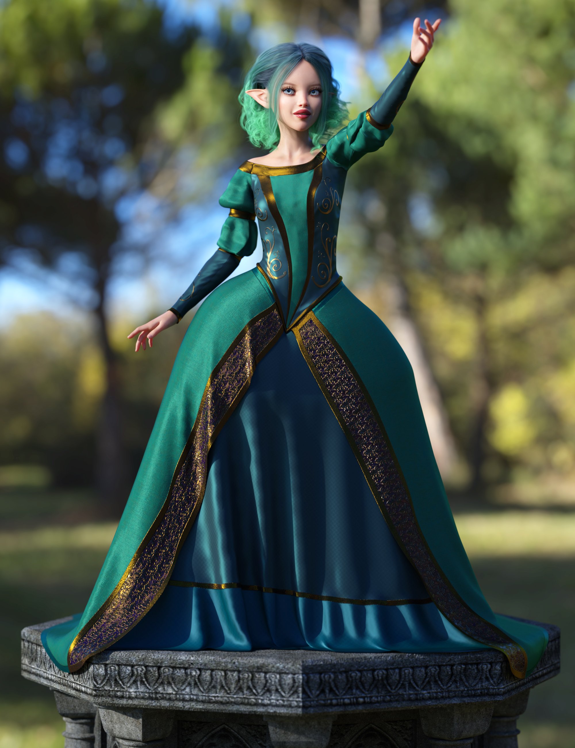 dForce Gown of Fantasy 1 for Genesis 8 Female(s) by: outoftouch, 3D Models by Daz 3D